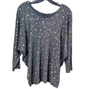 Kim & Cami Gold Star Raglan Sleeve Top Size Large
